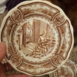 Set Of 4- J. & G. Meakin Intricate Brown Decorative Plate